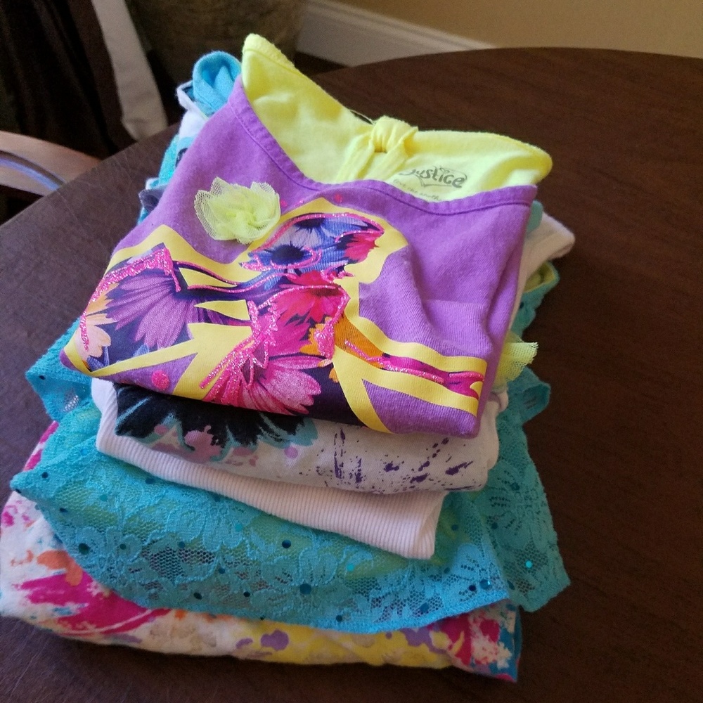 Lot of 6 Justice Girls Summer Tops & Sundress